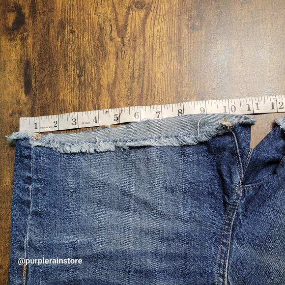 Loft Jeans Cut Off Shorts Size 4 High Rise Medium Dark Wash Stretch Denim - Picture 11 of 12